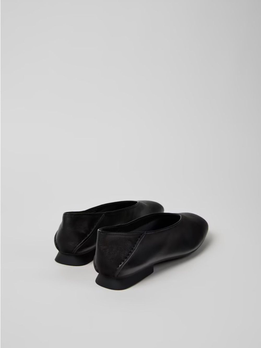 Camper Casi Myra Women's Black Leather Square-Toe Ballet Flats - Picture 2 of 5